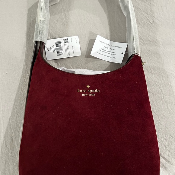 kate spade Handbags - Kate Spade Burgundy Suede Shoulder Bag
